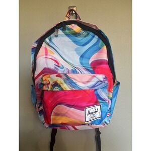 Herschel Supply Co Backpack Large Multi Color Abstract Marble Swirl Excellent